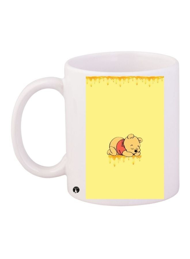 RYN Winnie The Pooh Printed Coffee Mug White/Yellow/Red 11ounce