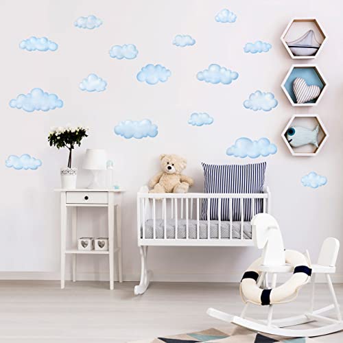DECOWALL DS9-1702 Clouds Kids Wall Decals Wall Stickers Peel and Stick Removable Wall Stickers for Kids Nursery Bedroom Living Room - Image 2