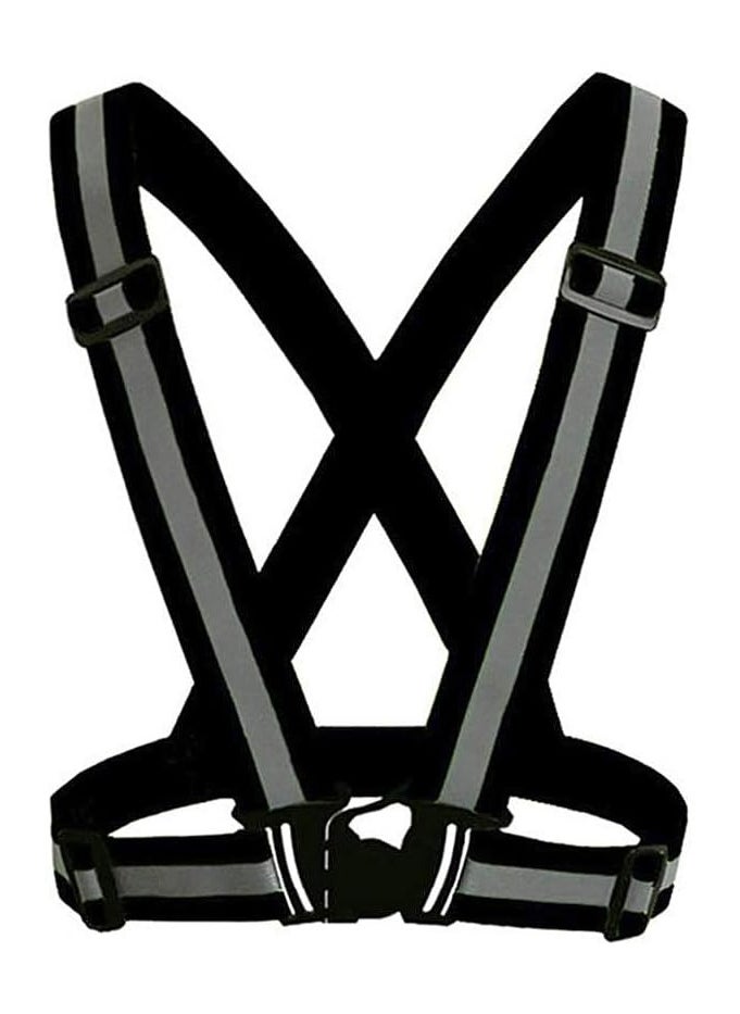 Scrolls Reflective Adjustable High Visibility Cross-Belt Harnes safety Vest, Reflective Running Gear, High Visible Reflective Gear for Sports Outdoor Cycling Supplies Protective Night Running, Adjustable Vest-BLACK  - Image 1