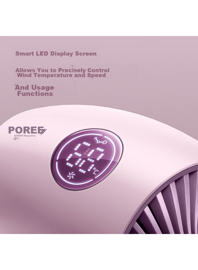 Flyco Hair Dryer For Home Use, Negative Ion High-power Hair-friendly Portable Quick-drying Hair Dryer, Smart Led Display Ph1638, Gift For Girlfriend - Image 2