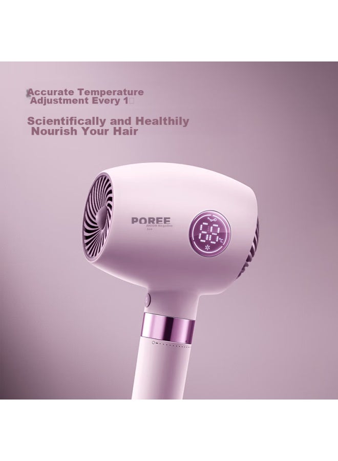 Flyco Hair Dryer For Home Use, Negative Ion High-power Hair-friendly Portable Quick-drying Hair Dryer, Smart Led Display Ph1638, Gift For Girlfriend - Image 1