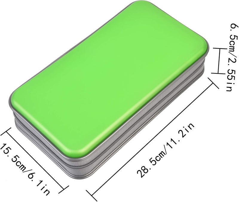 UENTIP DVD Case,DVSICK 96 Capacity Plastic CD Holder Case Portable Travel Protective Zipper DVD Case Holder For Car Storage Wallet Bag(Green) - Image 4