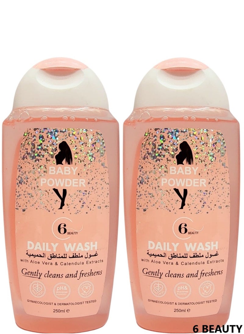 6 BEAUTY Baby Powder Daily Wash 2 pieces 250 ml 