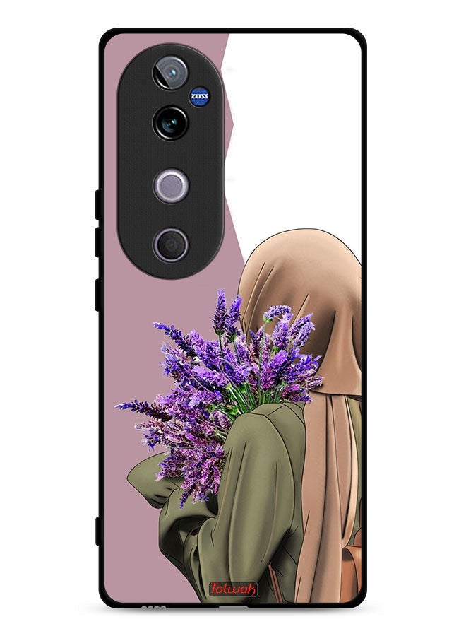 Tolwak غطاء واقي لهاتف Vivo V40 5G مزين بالزهور - Image 1