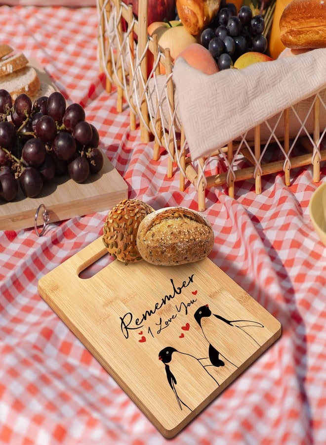 FONDCANYON Farmhouse Kitchen Decor, Remember I Love You Penguin Sign Bamboo Cutting Board, Love Decorative Boards, Christmas Valentine's Day Gift for Women - Image 3