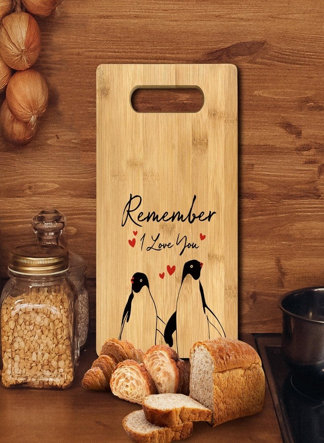 FONDCANYON Farmhouse Kitchen Decor, Remember I Love You Penguin Sign Bamboo Cutting Board, Love Decorative Boards, Christmas Valentine's Day Gift for Women - Image 5