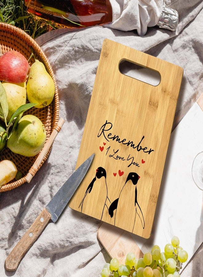 FONDCANYON Farmhouse Kitchen Decor, Remember I Love You Penguin Sign Bamboo Cutting Board, Love Decorative Boards, Christmas Valentine's Day Gift for Women - Image 4