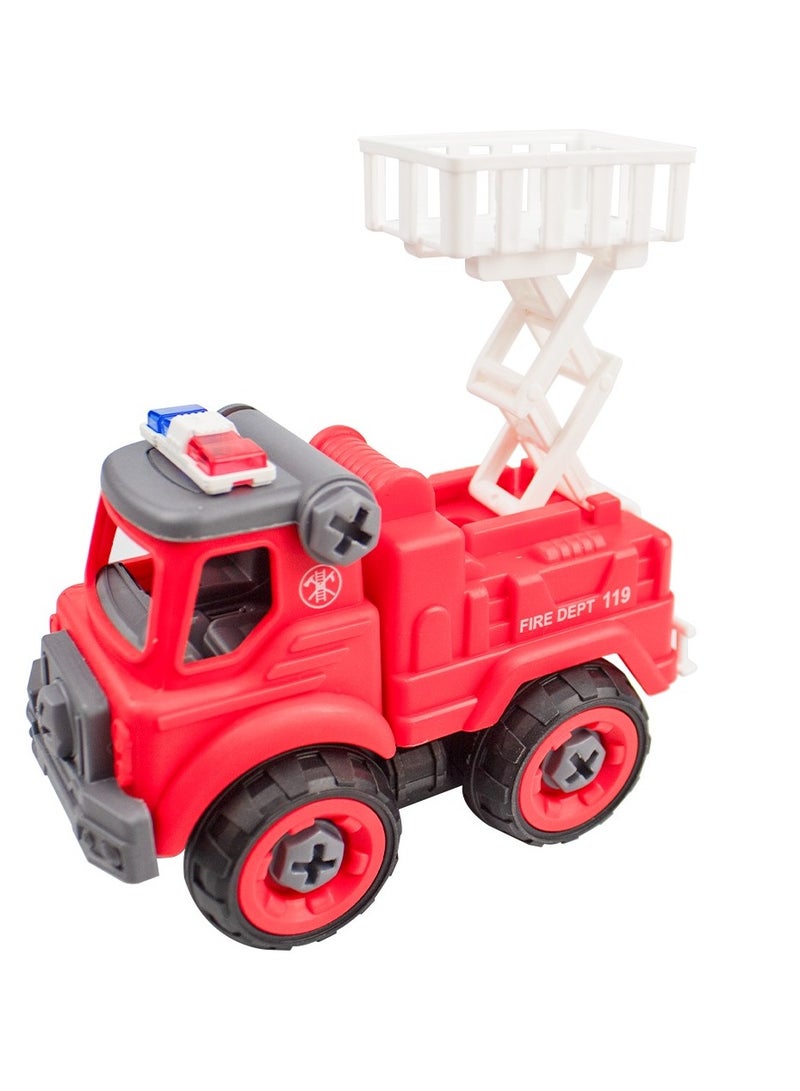 UKR 4 Fire Engine Truck Playset - Large Fire Station Game for Boys | Includes Red Cars, Traffic Signs & Accessories | Perfect Birthday Gift & Present - Image 3
