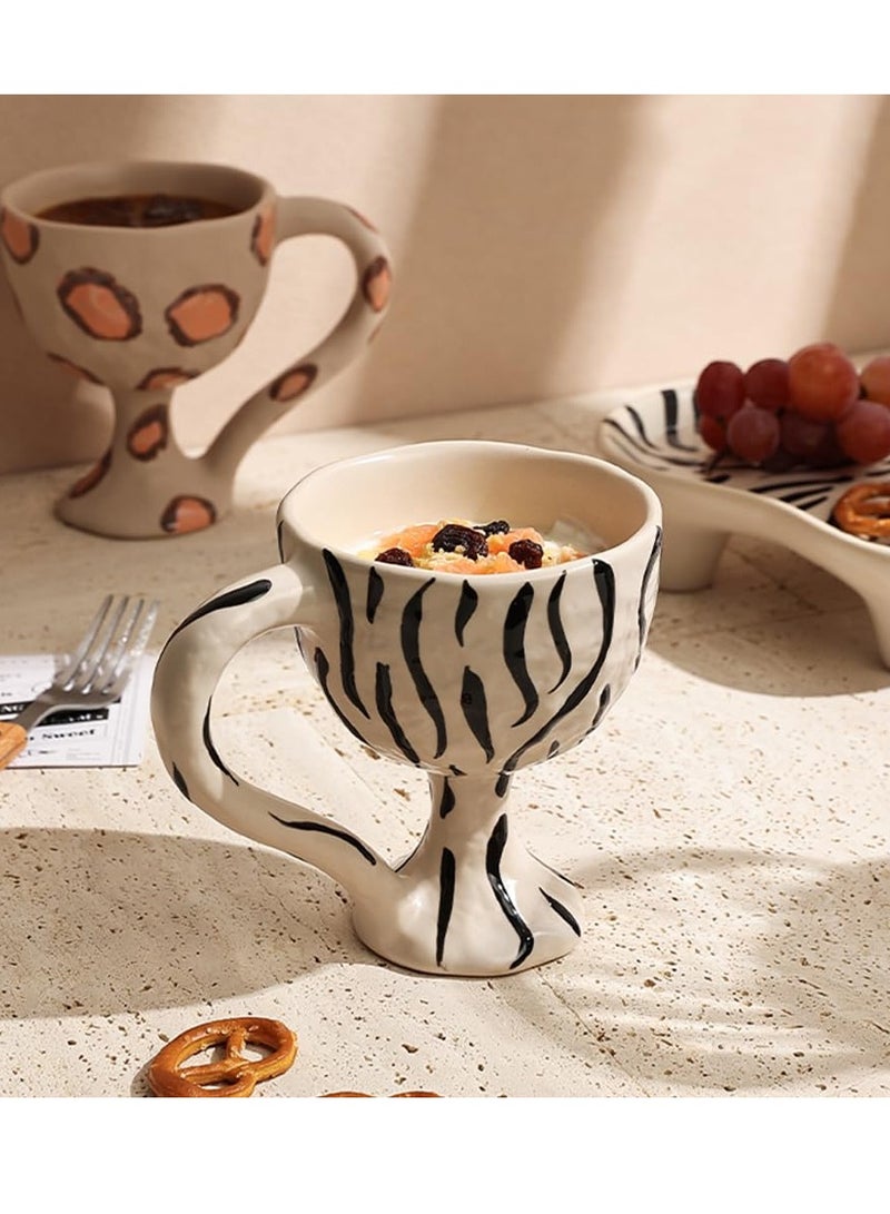 SYOSI Ceramic Coffee Cup with Handle 11oz or 300ml Novelty Latte Cup Original Zebra Design Milk Tea Cup Kiln Glazing Process Suitable for Office and Home Handemake Idea Gift for Friends Colleagues Family - Image 3