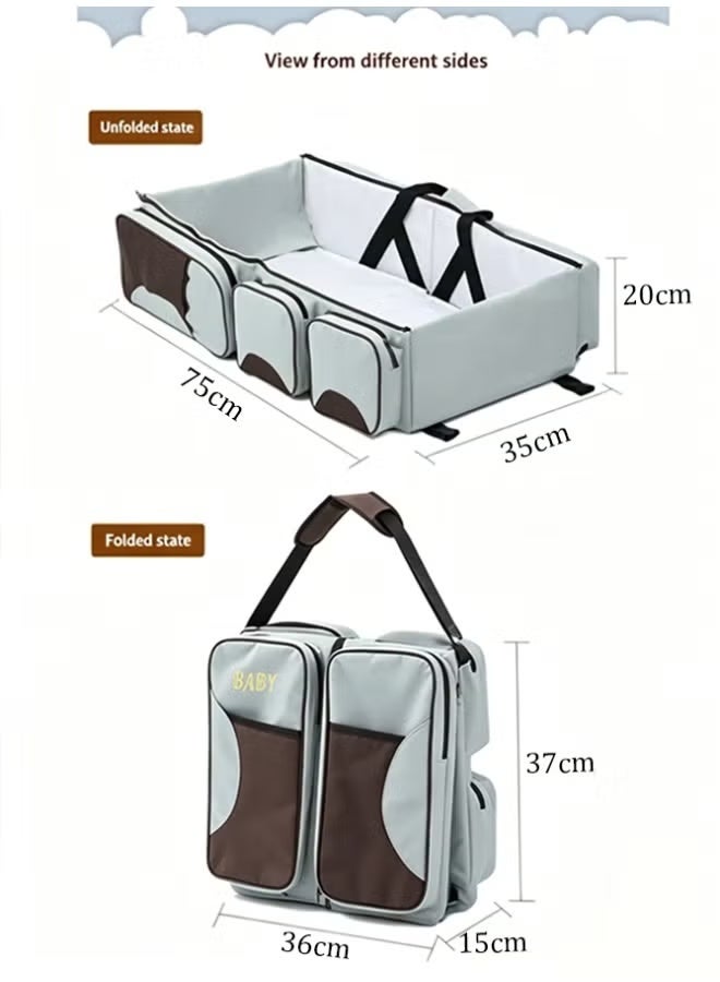 Comysubao Portable Baby Bed, 2-in-1 Foldable Baby Crib，Diaper Bag, Convertible Baby Sleeper with Multi-Functional Storage Pockets, High-Capacity Travel Bag, Lightweight Portable Bassinet for Newborns & Infants - Image 2