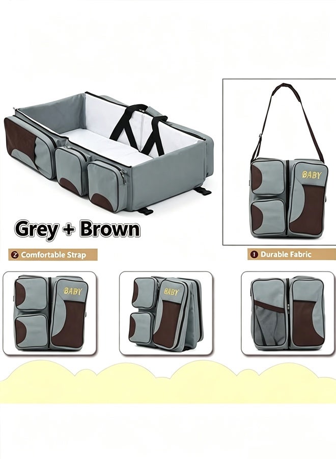 Comysubao Portable Baby Bed, 2-in-1 Foldable Baby Crib，Diaper Bag, Convertible Baby Sleeper with Multi-Functional Storage Pockets, High-Capacity Travel Bag, Lightweight Portable Bassinet for Newborns & Infants - Image 3