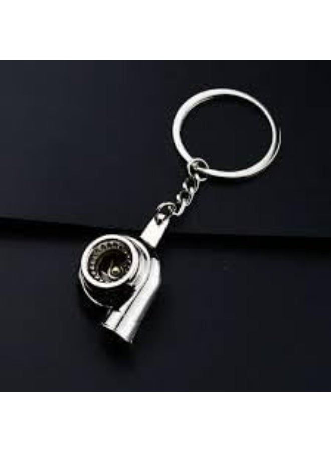 alayjah Turbo Keychain, Run and Give Turbo Sound, Heavy Weight Metal, Car Motorcycle Keyring, Turbocharger Key chain, for Boys, Birthday Gift, Creative Car Styling, Silver, 11800001 - Image 2