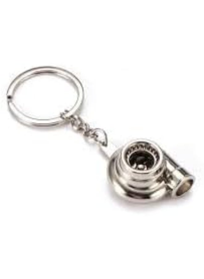 alayjah Turbo Keychain, Run and Give Turbo Sound, Heavy Weight Metal, Car Motorcycle Keyring, Turbocharger Key chain, for Boys, Birthday Gift, Creative Car Styling, Silver, 11800001 - Image 1