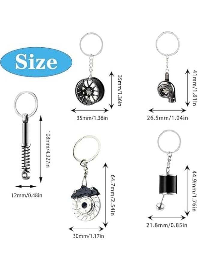 alayjah Turbo Keychain, Run and Give Turbo Sound, Heavy Weight Metal, Car Motorcycle Keyring, Turbocharger Key chain, for Boys, Birthday Gift, Creative Car Styling, Silver, 11800001 - Image 3