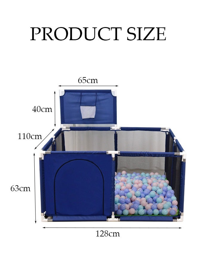 Square Foldable Baby Playpen With Toy Basketball Hoop,Children Play Yard With Fence,Kids Safety Protection Playpen,Baby Home Crawling Guardrail,120×120cm,B  - Image 3
