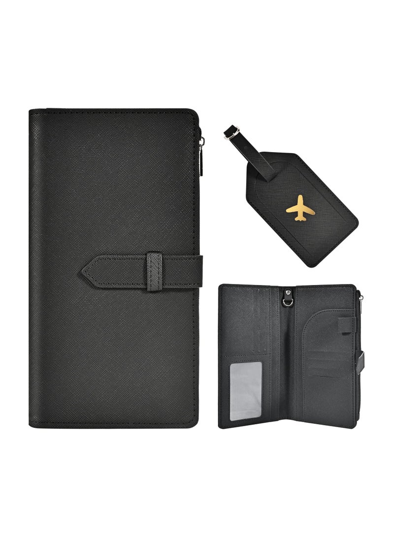 Multi-Purpose Passport Holder and Travel Wallet for Men and Women, Credit Card Clutch Bag, Travel Document Organizer in Black. Perfect for Organizing Your Travel Essentials. - Image 1