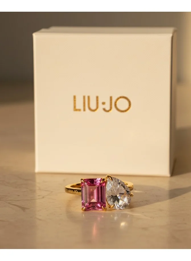 Liu Jo  Liu Jo Dereh Gold Ring with Pink Stone - LJ2551 for Women | Best Price UAE