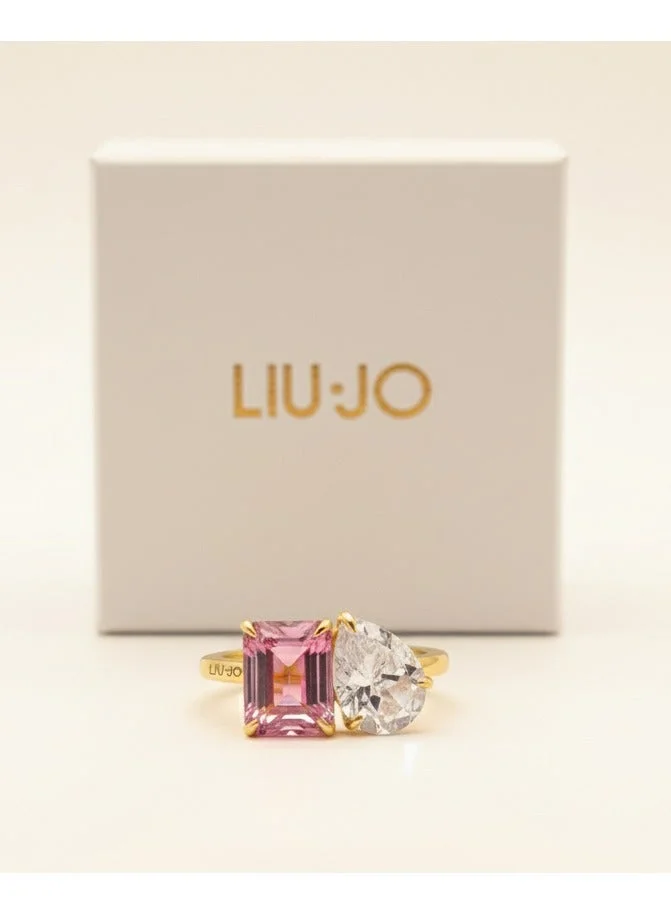 Liu Jo  Liu Jo Dereh Gold Ring with Pink Stone - LJ2551 for Women | Best Price UAE