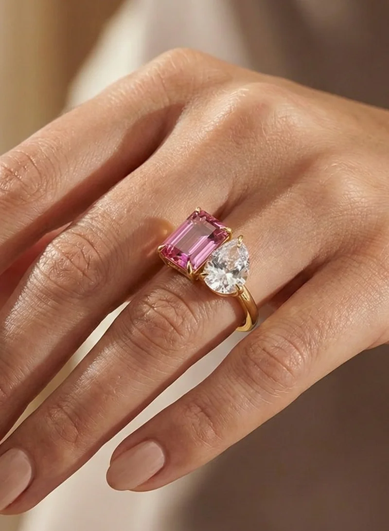 Liu Jo  Liu Jo Dereh Gold Ring with Pink Stone - LJ2551 for Women | Best Price UAE