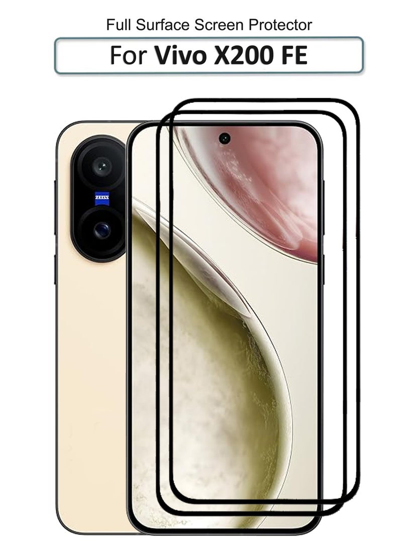 Vivo X200 FE - 2 Pack Tempered Glass Screen Protector - Delicate Touch , Higher Transparency , Easy to Install ,Anti-scratch and Bubble-free Screen Protector Compatible With Vivo X200 FE - Black - Image 1