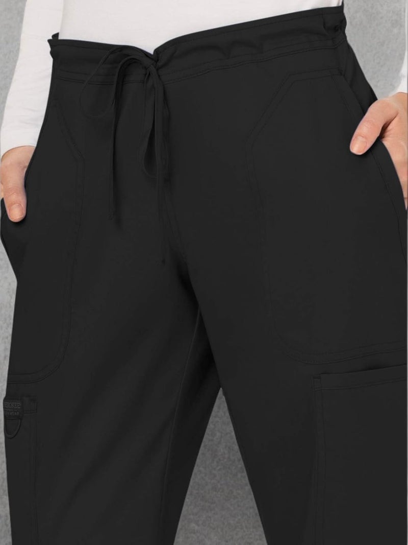 Cherokee Women Scrubs Pant Workwear Revolution Mid Rise Moderate Flare Drawstring WW120 - Image 5
