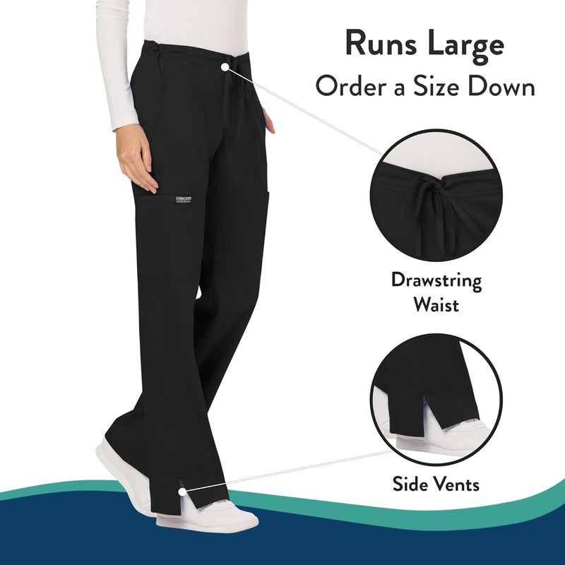 Cherokee Women Scrubs Pant Workwear Revolution Mid Rise Moderate Flare Drawstring WW120 - Image 2