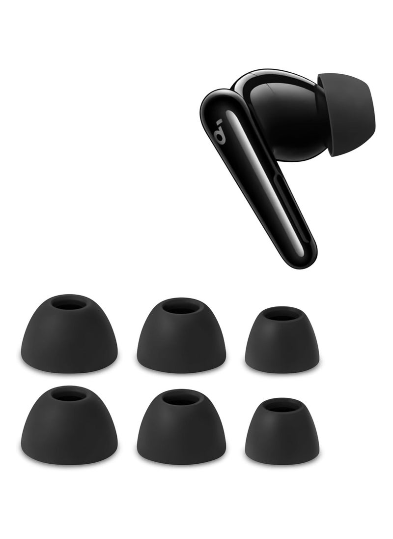 Generic 3pairs Ear Tips for Soundcore Liberty 4 Pro Silicone Earbuds Replacement for Earbuds S/M/L-Black  - Image 1
