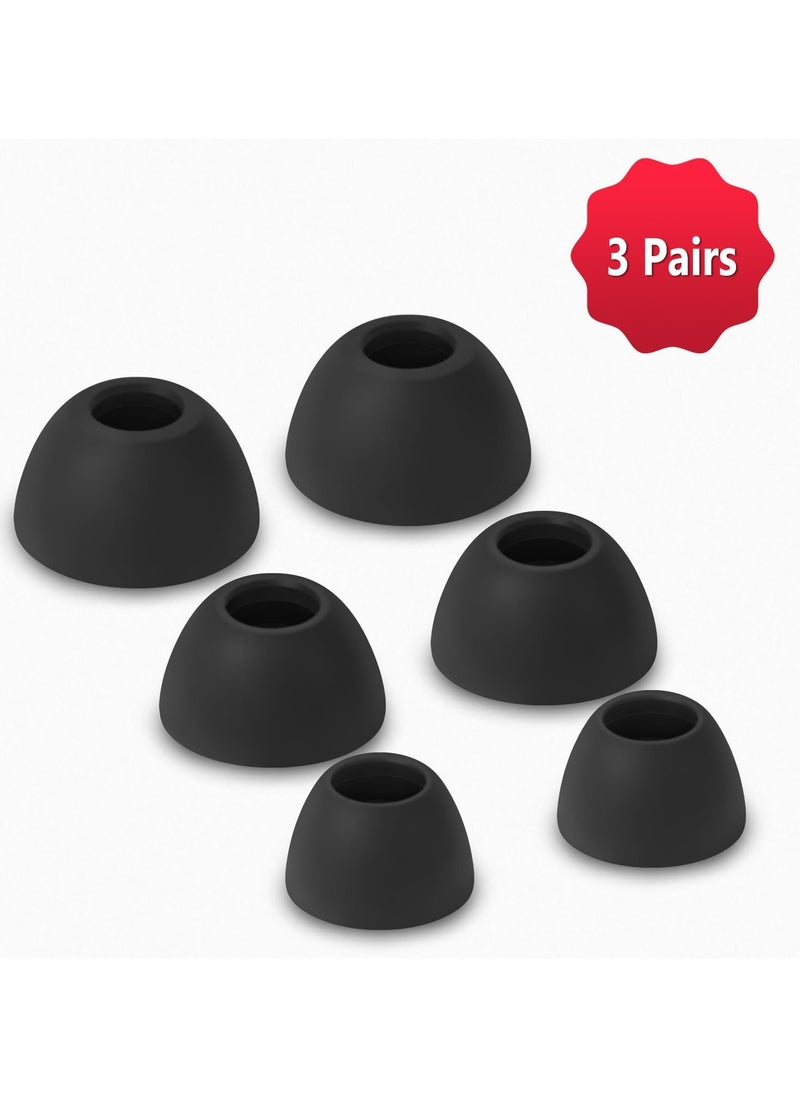 Generic 3pairs Ear Tips for Soundcore Liberty 4 Pro Silicone Earbuds Replacement for Earbuds S/M/L-Black  - Image 4