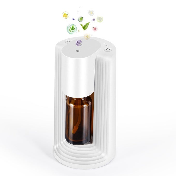 WATERLESS ESSENTIAL OIL DIFFUSER, PORTABLE MINI SCENT AIR MACHINE, USB CHARGED AROMATHERAPY ATOMIZING DIFFUSER WITH 1/2/3H AUTO-OFF MODE, 3 MIST LEVELS, LEAK-PROOF DESIGN, WHITE