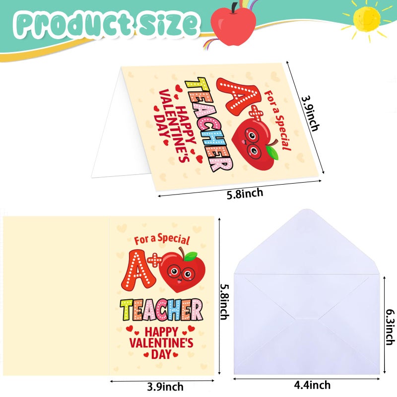 HEYINSHEN 12Pcs Valentines Day Cards for Teachers Valentineâ€™s Day Thank You Cards for Teacher Valentine Cards with Envelopes Happy Valentineâ€™s Day Appreciation Greetin Card Gifts for Teacher - Image 2