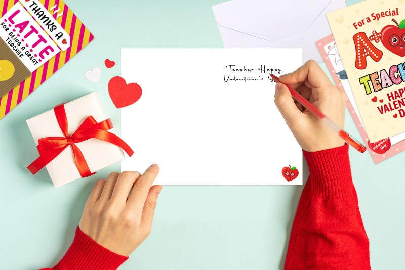 HEYINSHEN 12Pcs Valentines Day Cards for Teachers Valentineâ€™s Day Thank You Cards for Teacher Valentine Cards with Envelopes Happy Valentineâ€™s Day Appreciation Greetin Card Gifts for Teacher - Image 5