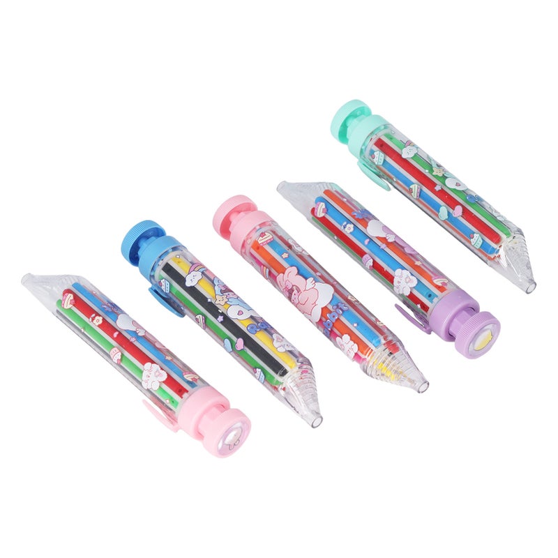 5 Pcs 8 Color Press Crayons Safe Bright Colors Simple Operation Refill Replaceable Colored Crayons for Children - Image 1