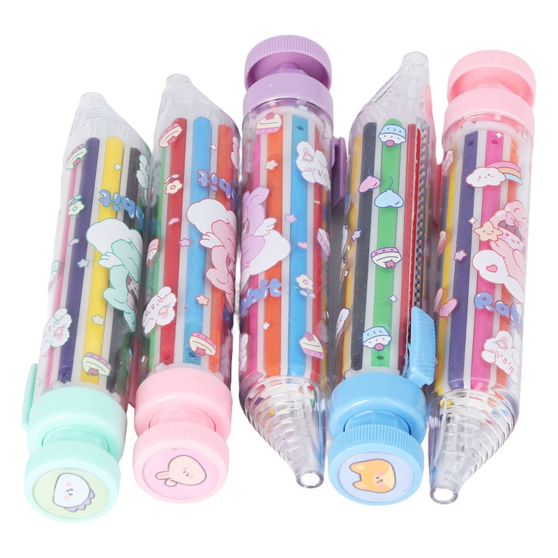 5 Pcs 8 Color Press Crayons Safe Bright Colors Simple Operation Refill Replaceable Colored Crayons for Children - Image 5