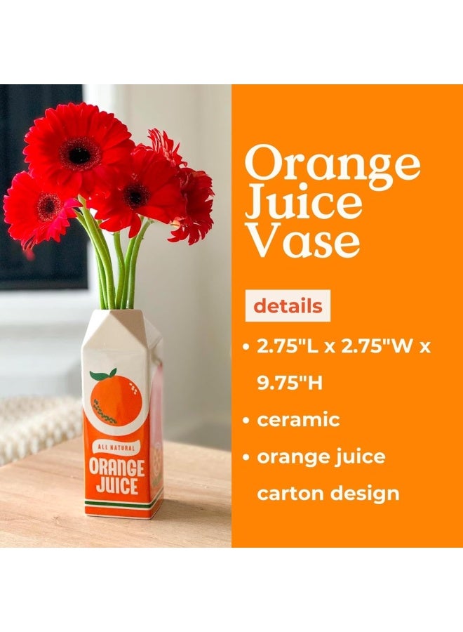 ban.do Vintage Inspired Rise and Shine Decorative Ceramic Vase Unique Home Kitchen Office Accent Orange Juice - Image 3