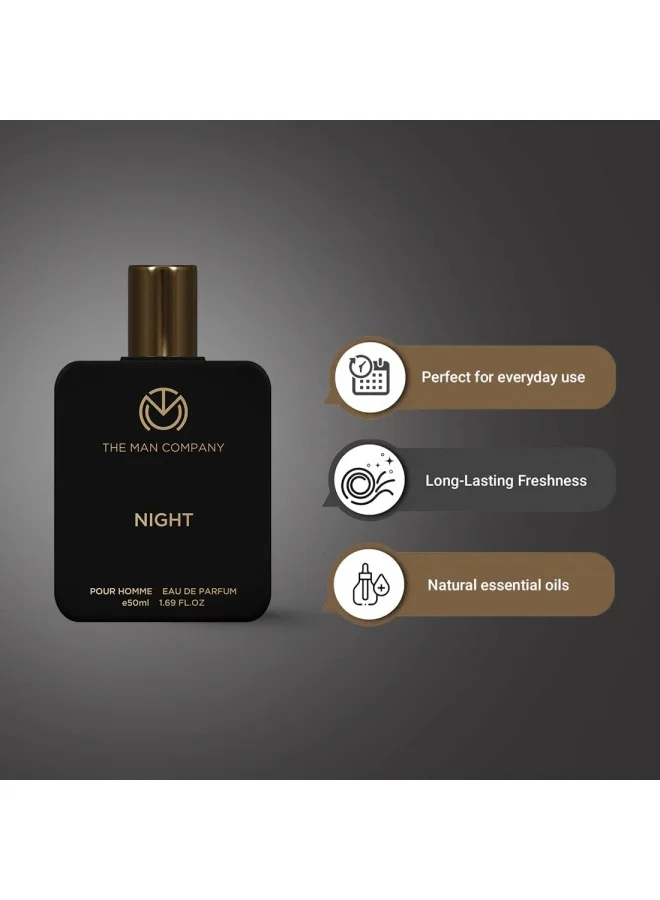 The Man Company  Night Perfume for Men - 50ml | Premium Long Lasting Fragrance | Citrusy, Exotic & Woody | Gift For Men | Date Night Body Spray for Men | Best Price UAE