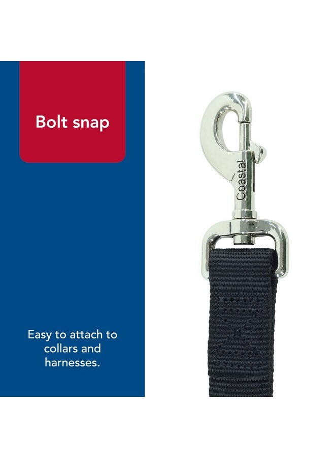Coastal Pet Double-Ply Dog Leash - Bolt Snap Attachment to Collars and Harnesses - Nylon Dog Walking Leash for Small, Medium and Large Dogs - Black - 1" x 6' - Image 5