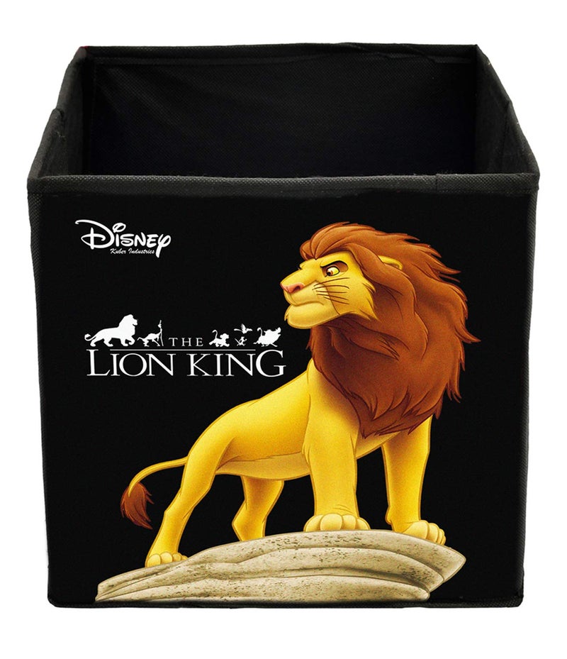 Kuber Industries Kuber Industries Disney Mickey Lion King Print Non Woven Fabric 4 Pieces Foldable Large Size Cloth Storage Box Toy Books Wardrobe Organiser Cube with Handle Black MaroonKUBMART10820  - Image 5