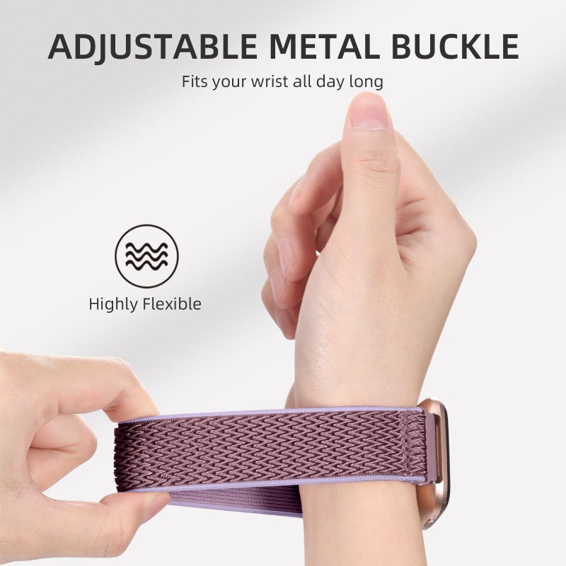 DaQin Elastic Sport Nylon Band Compatible with Fitbit Versa 2 Watch Bands Women Men, 5 Pack Adjustable Stretchy Solo Loop Wristband for Versa/Versa Lite/SE/Fitbit Versa 2 Bands Women of Smartwatch - Image 3