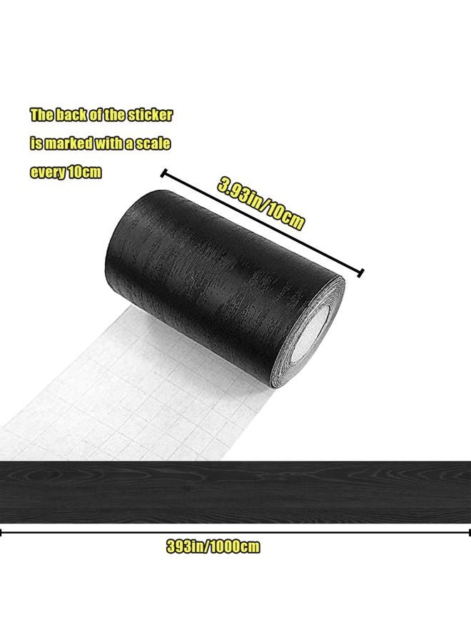 Teemall 10M Black Wood Grain Removable PVC Waterproof Border Wall Decor Removable Self Adhesive Kitchen Bathroom Tiles Sticker Wallpaper 4.2x390 - Image 4