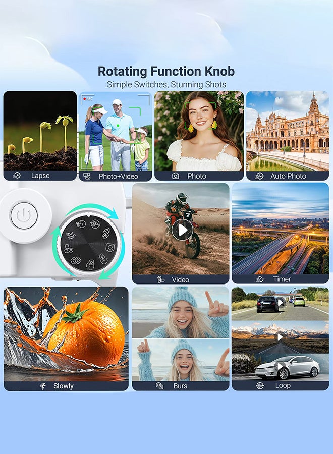 SJCAM 4K Digital Camera for Photography, WiFi 75MP Vlogging Cameras for UHD Autofocus Video Camera 3" 180° Flip Screen with 18X Zoom Travel Camara with 128GB TF Card, 2 Batteries,For Kids Boys Girls  - Image 4