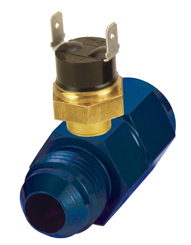 Derale ديرال 35021 -8AN x -8AN ترموستات سائل متميز بزاوية 180 درجة، أزرق - Image 1
