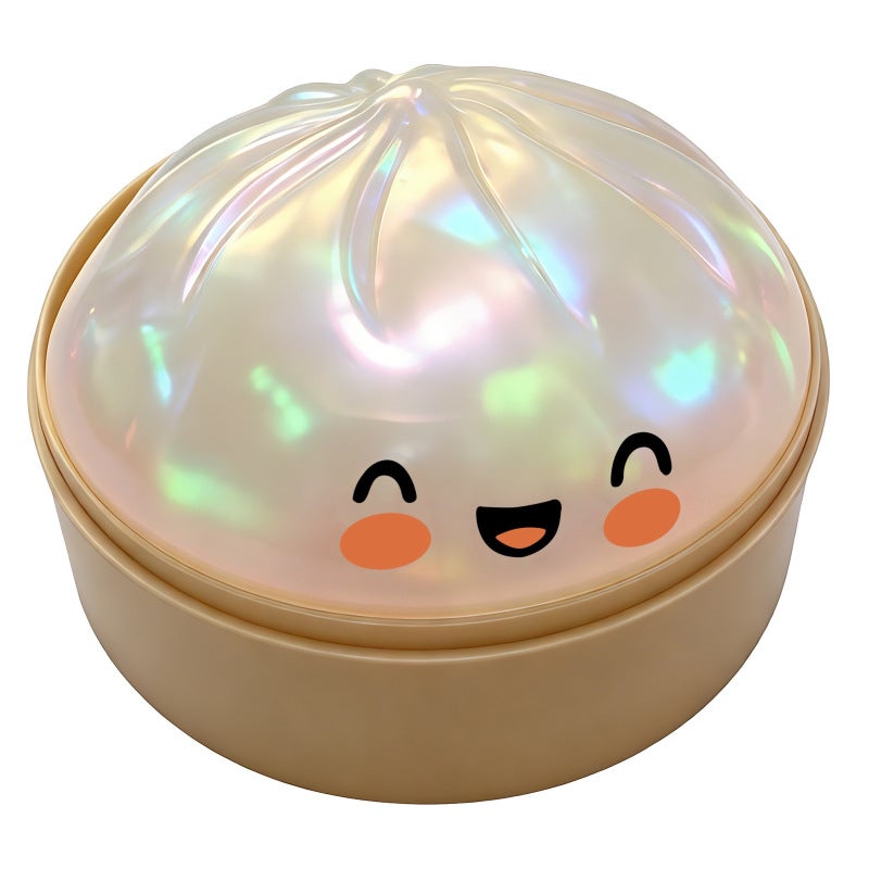 Giant Glitter Dumpling 10CM Pearl White Soft TPR Rubber - Cute Rainbow Squishy Anxiety Relief Toy for Adults Kids 3+ - Image 1