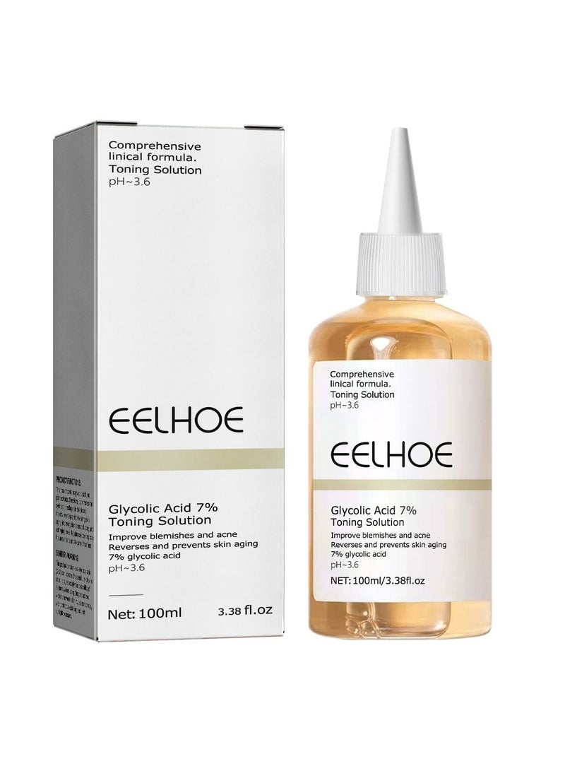 EELHOE Glycolic acid 7% toning solution for removing acne, reducing acne marks, removing closed mouth acne, and repairing the skin - Image 2