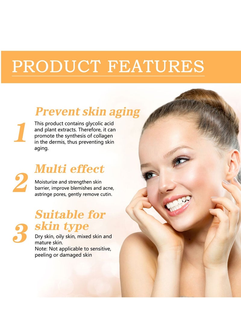 EELHOE Glycolic acid 7% toning solution for removing acne, reducing acne marks, removing closed mouth acne, and repairing the skin - Image 3