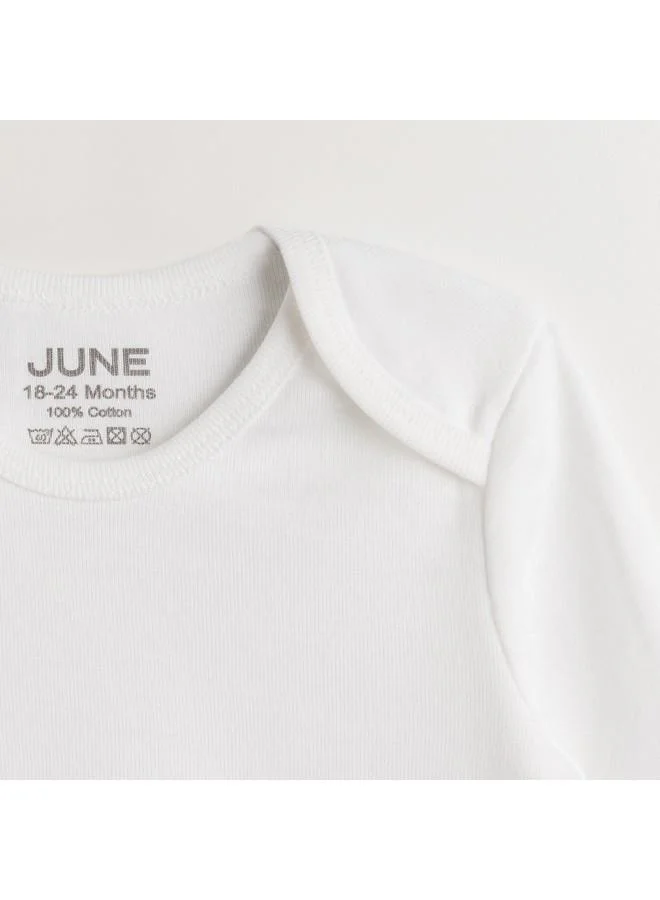 JUNE June Baby Basic Envelope Collar 2-Piece Long Sleeve Bodysuit White White