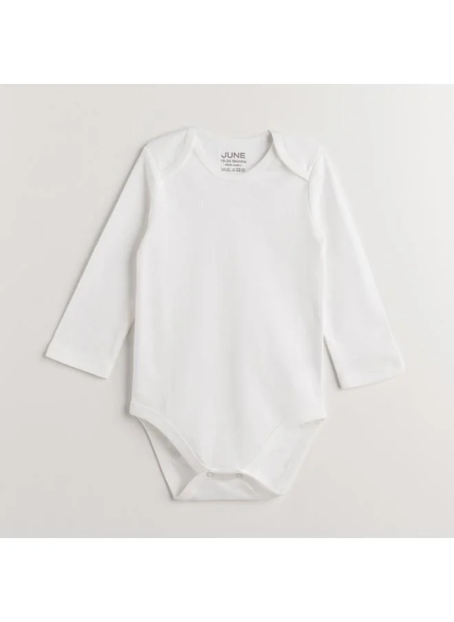 JUNE June Baby Basic Envelope Collar 2-Piece Long Sleeve Bodysuit White White