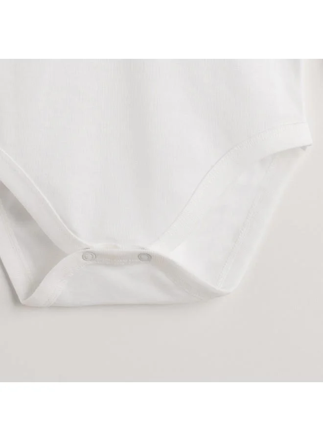 JUNE June Baby Basic Envelope Collar 2-Piece Long Sleeve Bodysuit White White