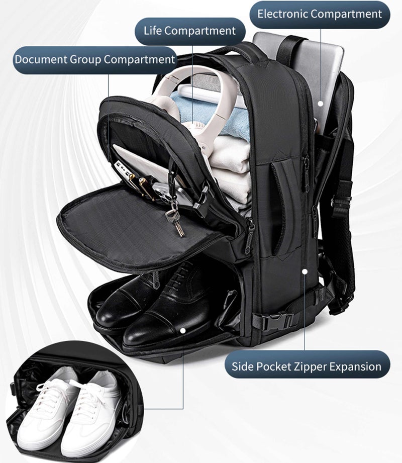 ARCTIC HUNTER Unisex Vacuum Backpack Water Resistant Two Way Loading Expandable Daypack for Business Travel for Men and Women, B00862 - Image 5