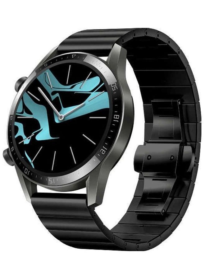NIBEMINENT Classic Stainless Steel Smartwatch Strap Band For Huawei Smart Watch GT2 and GT/Honor Magic 2 Black  - Image 1
