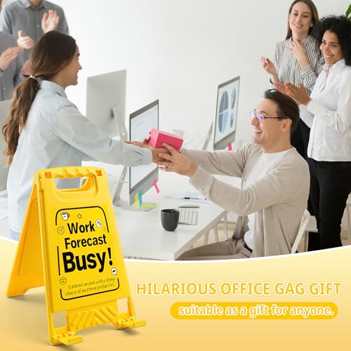 HRPHRP Office Decor Desk Accessories for Women - Gag Gifts for Men Office Decorations for Work, Unique Funny Desktop Decor Sign for Coworker Teammate Employee Boss(Work Forecast Busy) - Image 5